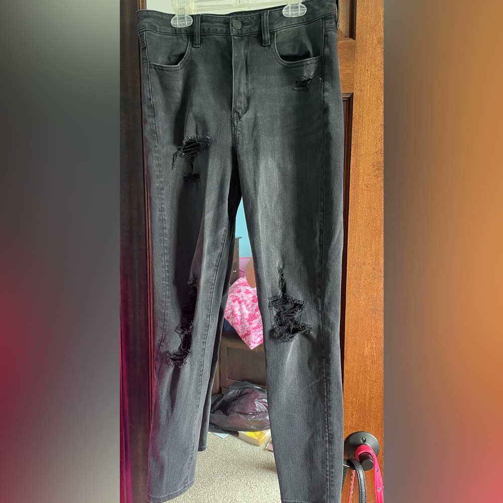 American Eagle Super Stretch Super Hi-Rose Black Jegging